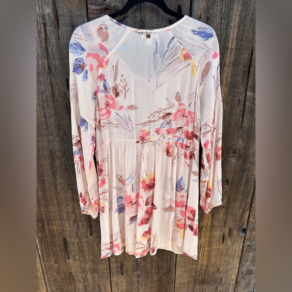 Billabong Until Tomorrow Floral Dress White & Pink Short Mini Casual Dress - Picture 7 of 16